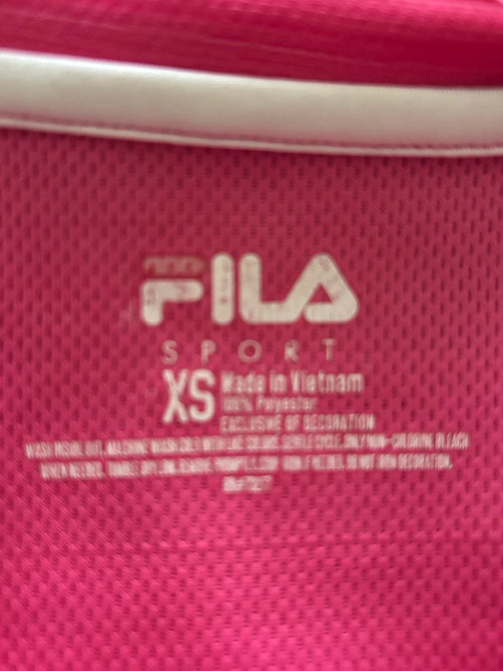 Fila Women's Hot Pink Sleeveless Polo with White Piping - Picture 2 of 2